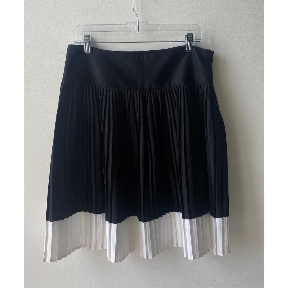 Ralph Lauren Black White Colorblock Skirt Pleated Preppy Minimalist Schoolgirl 8